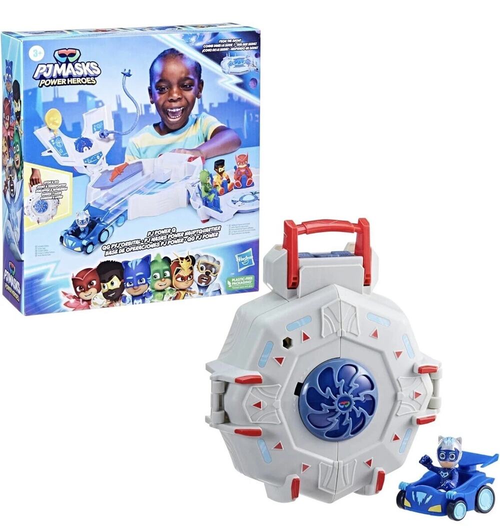 PJ Masks Power Heroes PJ Power Q Playset Headquarters Set with Car and Figure